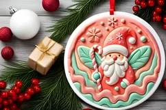 Round Christmas Ornament Sublimation|Clipart Product Image 1