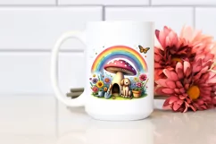 Dog House, Large Mushroom, Striking Rainbow | Clipart Product Image 2