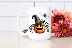 Funny Halloween Spider Watercolor Clipart Product Image 2