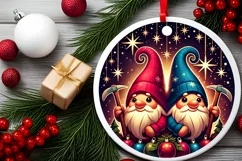 Round Christmas Ornament Sublimation|Clipart Product Image 1