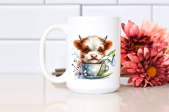 Cute Baby Highland Cow Snowdrop Cup | Sublimation Clipart Product Image 2