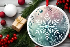 Round Christmas Ornament Sublimation|Clipart Product Image 2