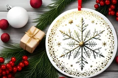 Round Christmas Ornament Sublimation|Clipart Product Image 2
