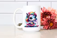 colorful Unicorn with Contemporary Dancer's Outfit PNG Product Image 2