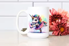 colorful Unicorn with Contemporary Dancer's Outfit PNG Product Image 2