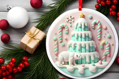 Round Christmass Ornament PNG Product Image 2