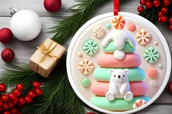 Round Christmas Ornament Sublimation|Clipart Product Image 1