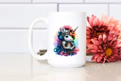 colorful Unicorn with Knight's Armor PNG Product Image 2