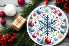 a Snowflake Christmas Ornament Sublimation PNG Product Image 2