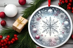 Round Christmas Ornament Sublimation|Clipart Product Image 2