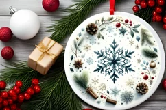 Round Christmas Ornament Sublimation|Clipart Product Image 2