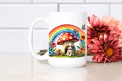 Colorful DOG House Mushroom Rainbow | Clipart Product Image 2