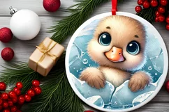 Round Christmas Ornament Sublimation|Clipart Product Image 1
