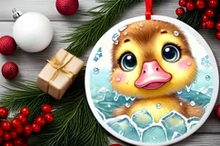 Round Christmas Ornament Sublimation|Clipart Product Image 1