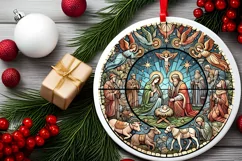 Round Christmas Ornament Sublimation|Clipart Product Image 1