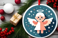 Round Christmas Ornament Sublimation|Clipart Product Image 1