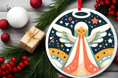 Round Christmas Ornament Sublimation|Clipart Product Image 1