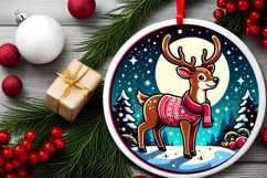 Round Christmas Ornament Sublimation|Clipart Product Image 1