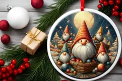 Round Christmas Ornament Sublimation|Clipart Product Image 1