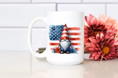 Vintage Gnome with USA Flag | Sublimation | Clipart Product Image 2