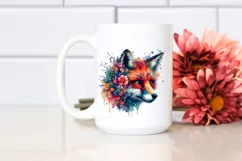 Abstract Watercolor Vibrant Fox | Sublimation | PNG Clipart Product Image 2