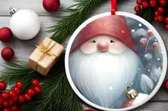 a Pastel Winter Gnomes Ornament Sublimation PNG Product Image 2
