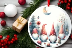a Pastel Winter Gnomes Ornament Sublimation PNG Product Image 2
