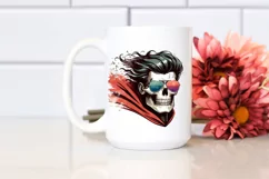 Watercolor Halloween Skull PNG Product Image 2