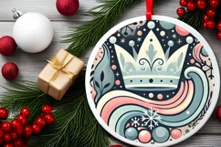 Round Christmas Ornament Sublimation|Clipart Product Image 1