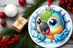 Round Christmas Ornament Sublimation|Clipart Product Image 2