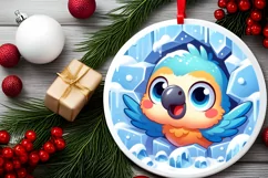 Round Christmas Ornament Sublimation|Clipart Product Image 2