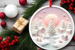 a Pastel Candy Christmas Scene Sublimation PNG Product Image 2