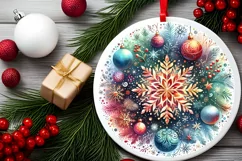 Round Christmas Ornament Sublimation|Clipart Product Image 2