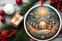 Round Christmas Ornament Sublimation|Clipart Product Image 2