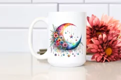 Vibrant Half Moon with Stars PNG Product Image 2