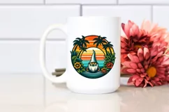 Retro Tropical Gnome Sunset | Sublimation | PNG Clipart Product Image 2