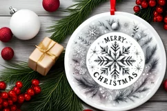 Round Christmas Ornament Sublimation|Clipart Product Image 2
