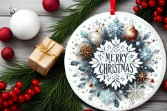 Round Christmas Ornament Sublimation|Clipart Product Image 2