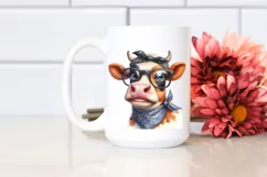 Cow Cow Portrait with Fancy es | Summer Clipart Product Image 2