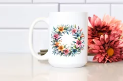 Colorful Wreath Small Lily | Sublimation Clipart Product Image 2