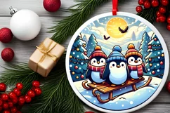 Round Christmas Ornament Sublimation|Clipart Product Image 1