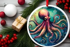 Round Christmas Ornament Sublimation|Clipart Product Image 2