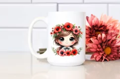 Cute Smiling Eyes Flower Wreath | Sublimation | Clipart Product Image 2