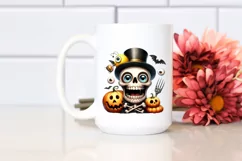 Funny Skull Halloween Watercolor | Splash Clipart Product Image 2