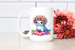 Colorful Chicken with Flower Crown | Watercolor Product Image 2
