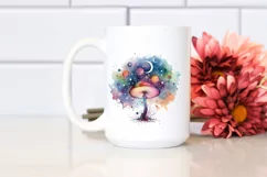 Colorful Celestial Astral Mushroom Splash Clipart Product Image 2