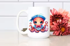 Colorful Baby Octopus Sailor Suit Clipart Product Image 2