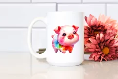 Colorful Baby Pig Drawing | Clipart Product Image 2