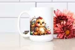 Baby Chicken with Autumn Vegetables | Sublimation | Clipart Product Image 2