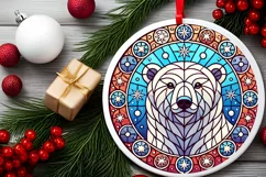 Round Christmas Ornament Sublimation|Clipart Product Image 1